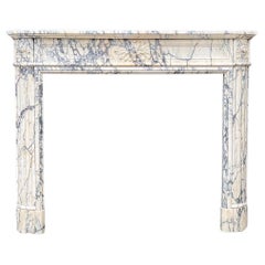 Antique Louis XVI Style Fireplace In Violet Breccia Marble Circa 1880