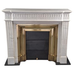 Louis XVI Style Fireplace In White Carrara Marble