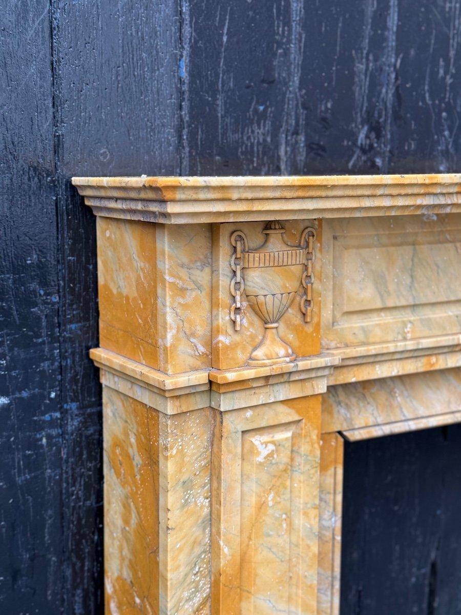 Louis XVI Style Fireplace In Yellow Siena Marble Circa 1880 For Sale 1