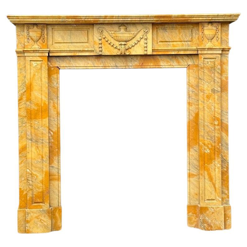 Louis XVI Style Fireplace In Yellow Siena Marble Circa 1880