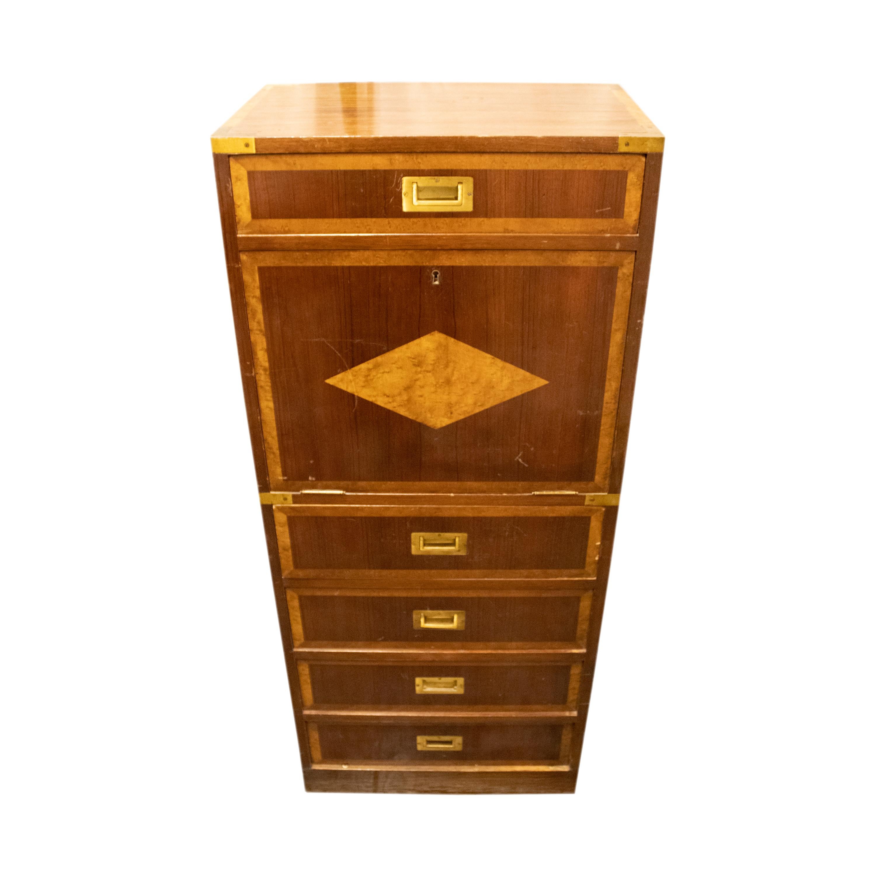French Louis XVI Style Five Drawers Abattant Secretaire. France, 19th Century. For Sale