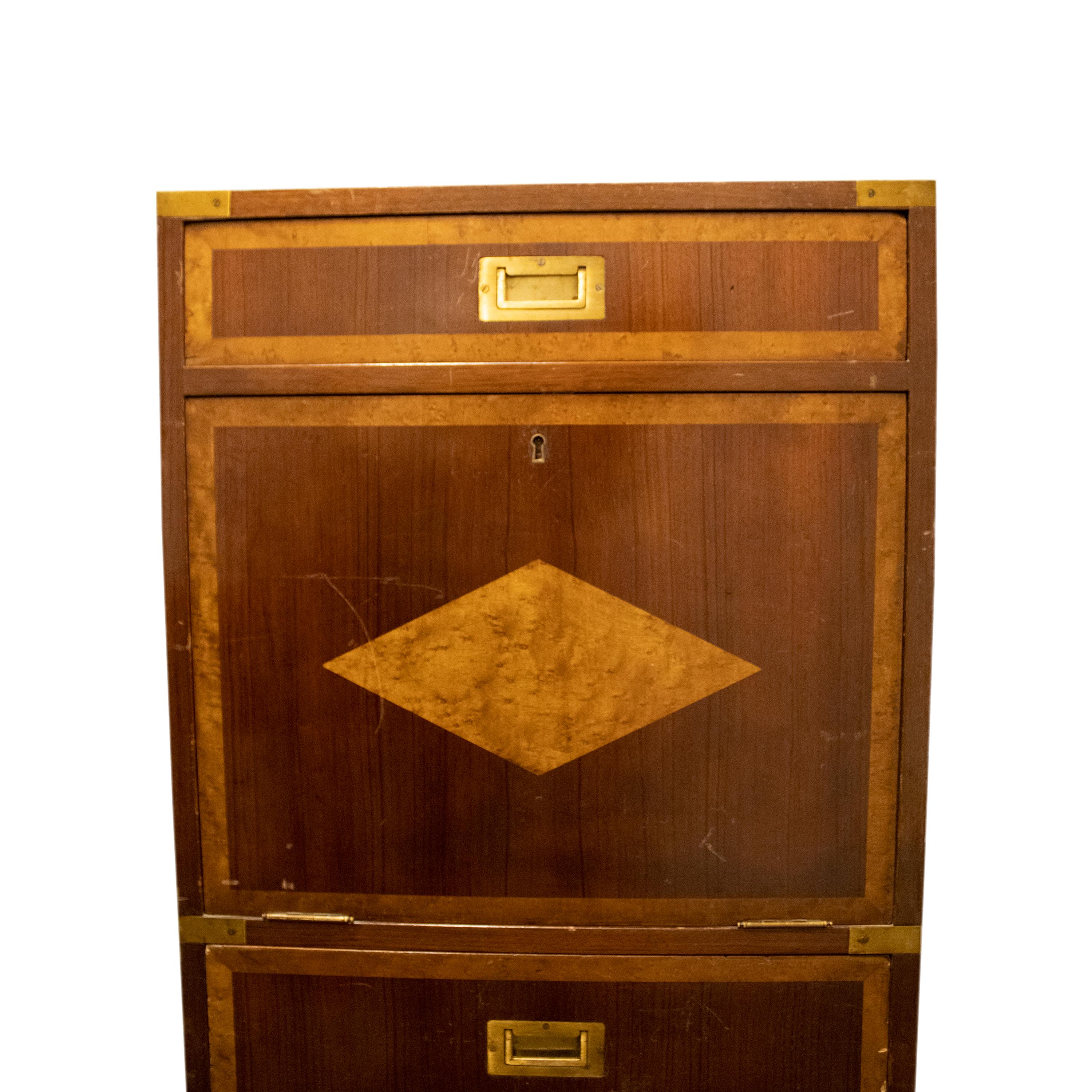 Bronze Louis XVI Style Five Drawers Abattant Secretaire. France, 19th Century. For Sale