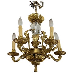 Louis XVI Style Five-Light Crystal Chandelier