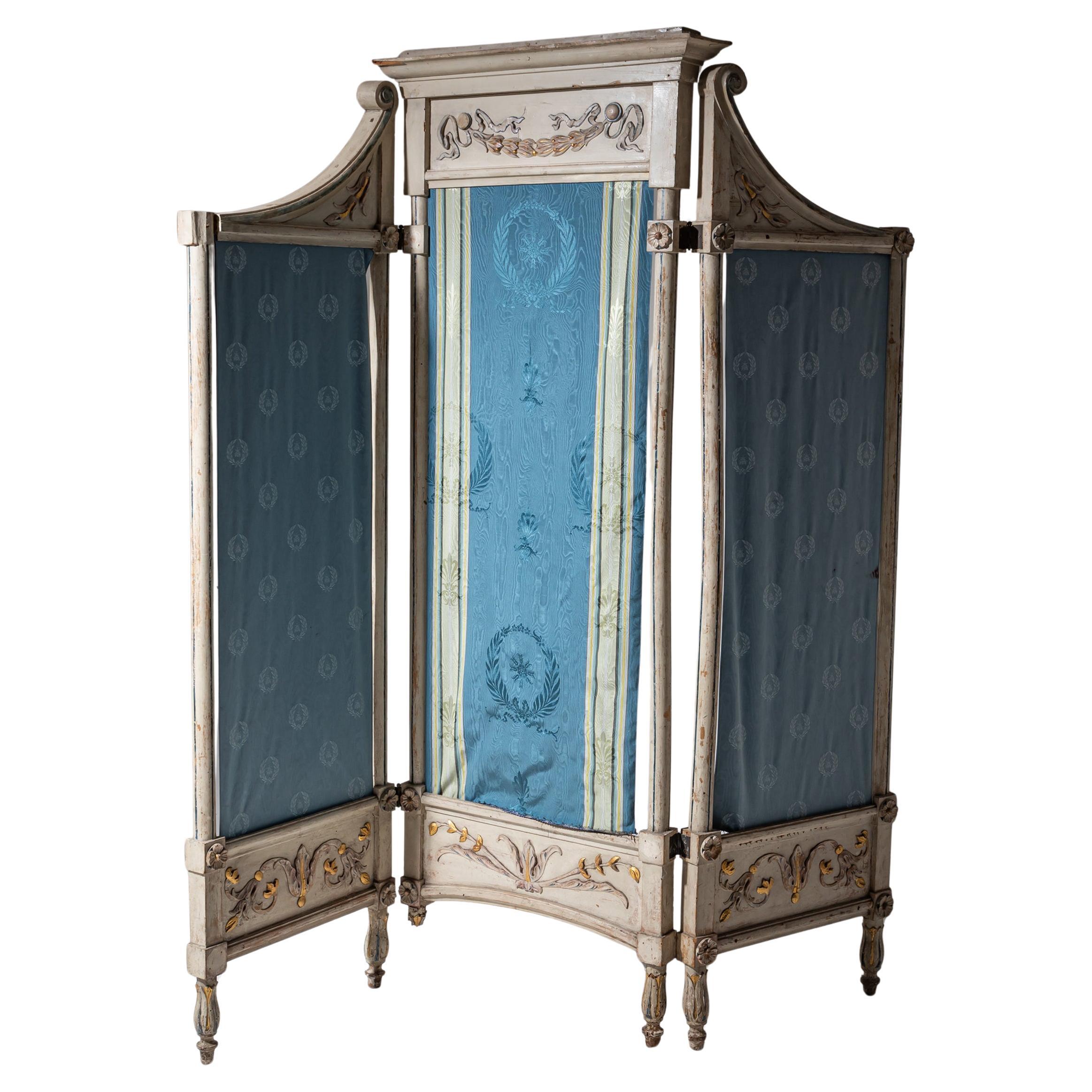 Louis XVI-Style Folding Screen, 19th Century