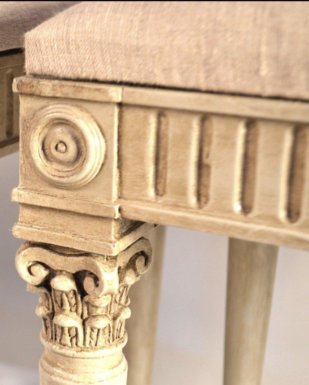 Hand-Carved Louis XVI Style Footstool
