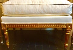 French Louis XVI Style Footstool Gilt Gold