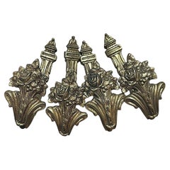Louis XVI Style Four French Curtain Holdbacks In Chiseled And Gilded Bronze