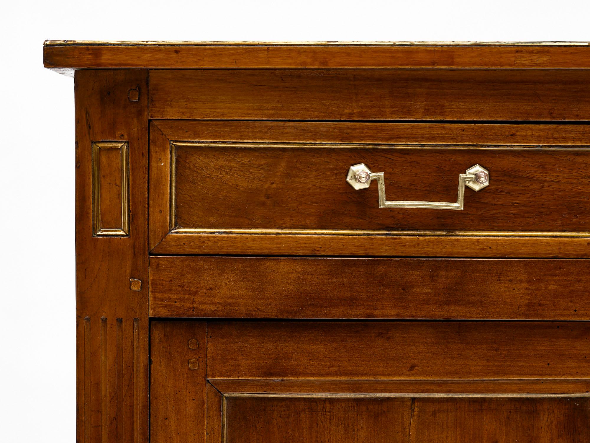 Brass Louis XVI Style French Antique Buffet