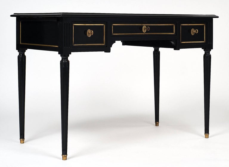 Louis XVI Style French Antique Writing Desk At 1stdibs French antique Louis XVI style writing desk made of mahogany and ebonized with a French polish - Louis XVI Style French Antique Writing Desk At 1stdibs