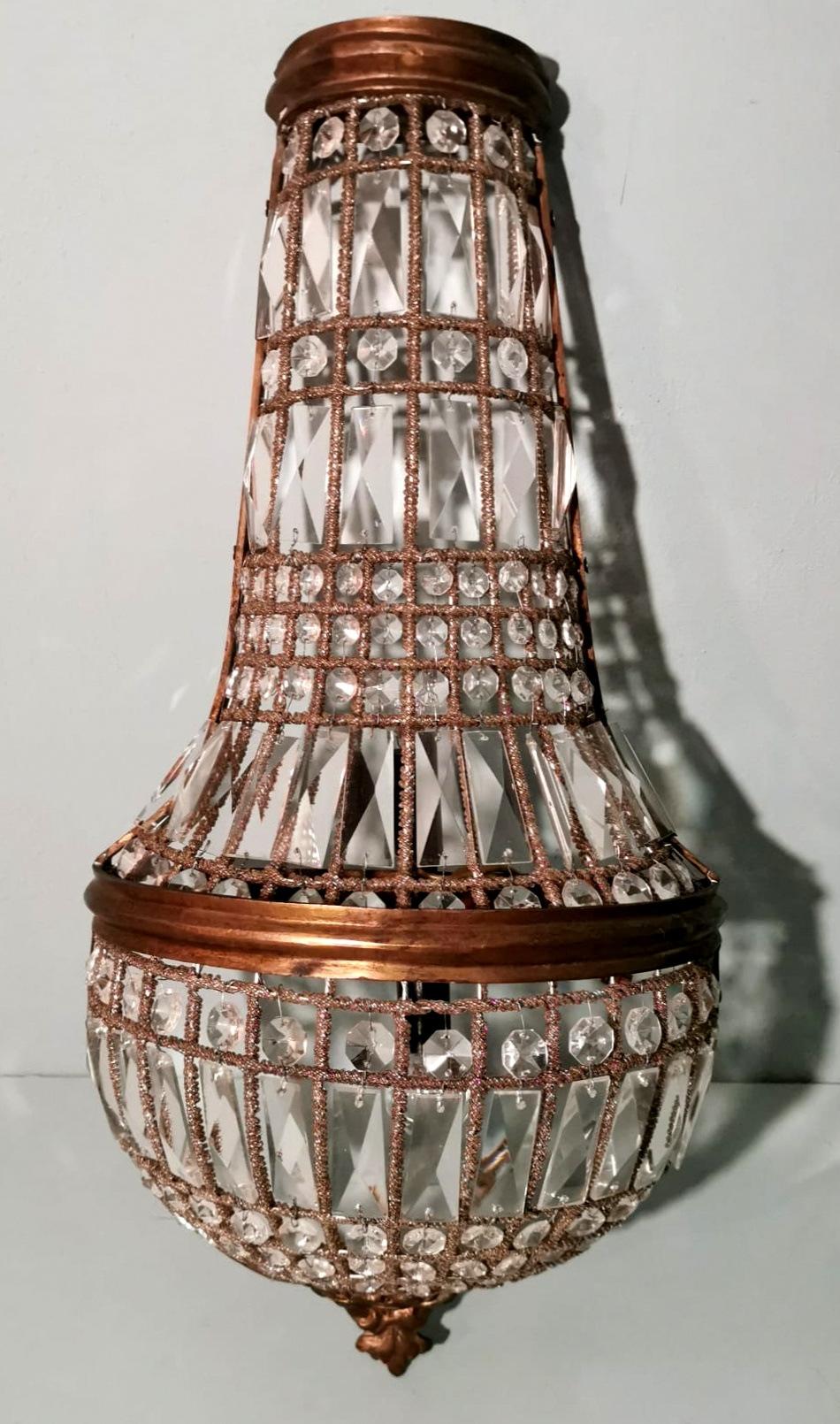 Hand-Crafted Louis XVI Style French Balloon Wall Sconce For Sale