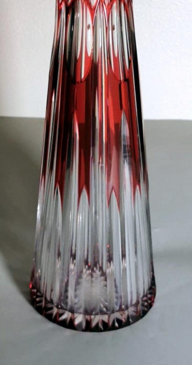 20th Century Louis XVI Style French Bottle Made of Hand-Cut and Ground Red Crystal For Sale