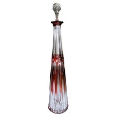 Vintage Louis XVI Style French Bottle Made of Hand-Cut and Ground Red Crystal