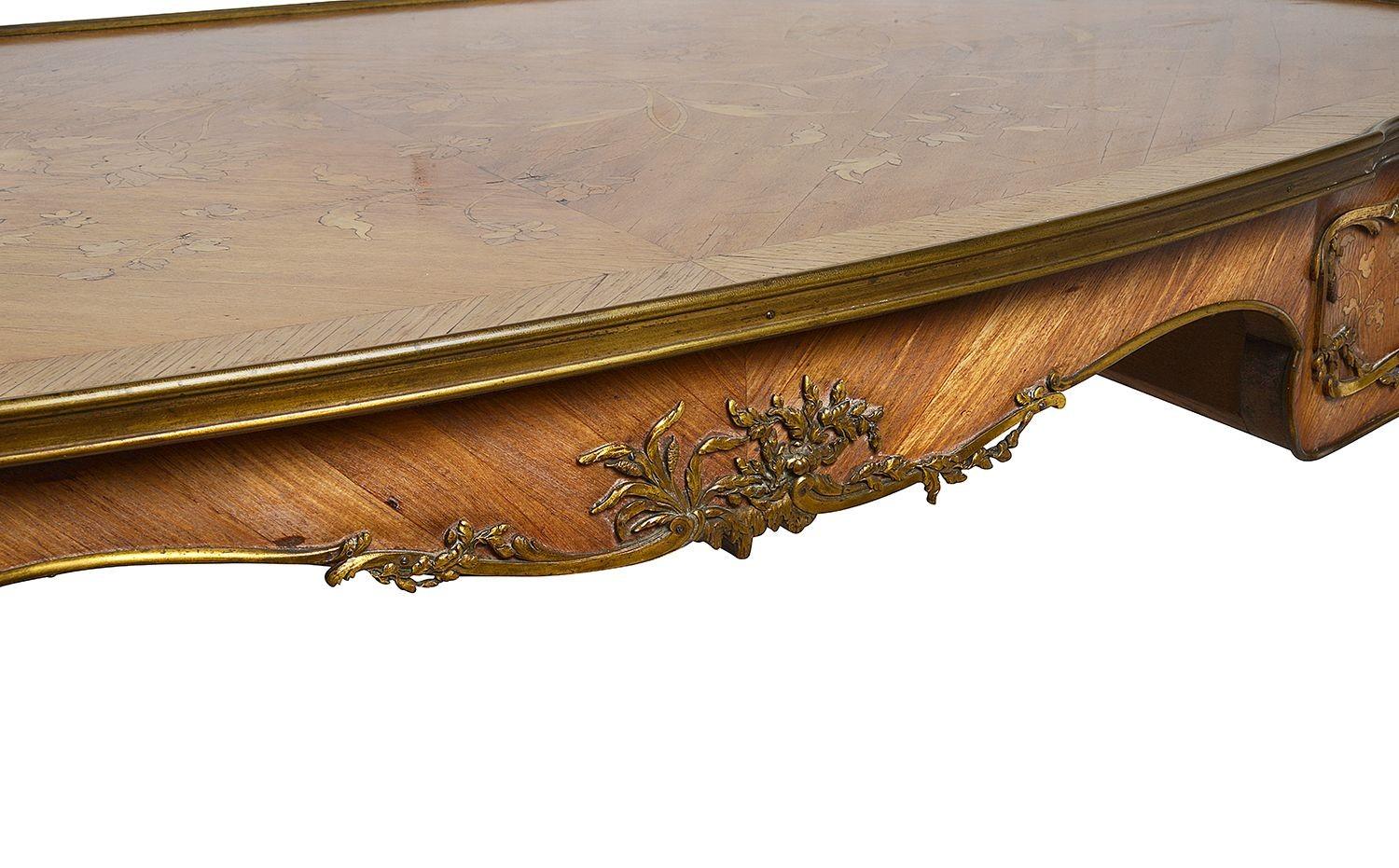 Veneer Louis XVI Style French Bureau Plat, After Zweiner For Sale