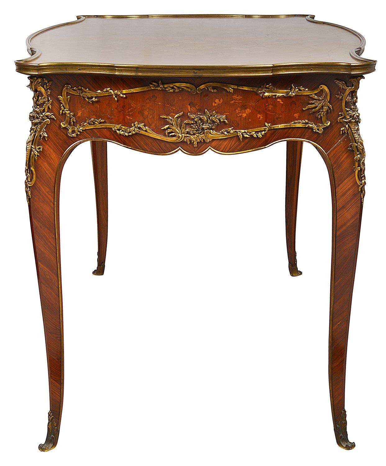 19th Century Louis XVI Style French Bureau Plat, After Zweiner For Sale