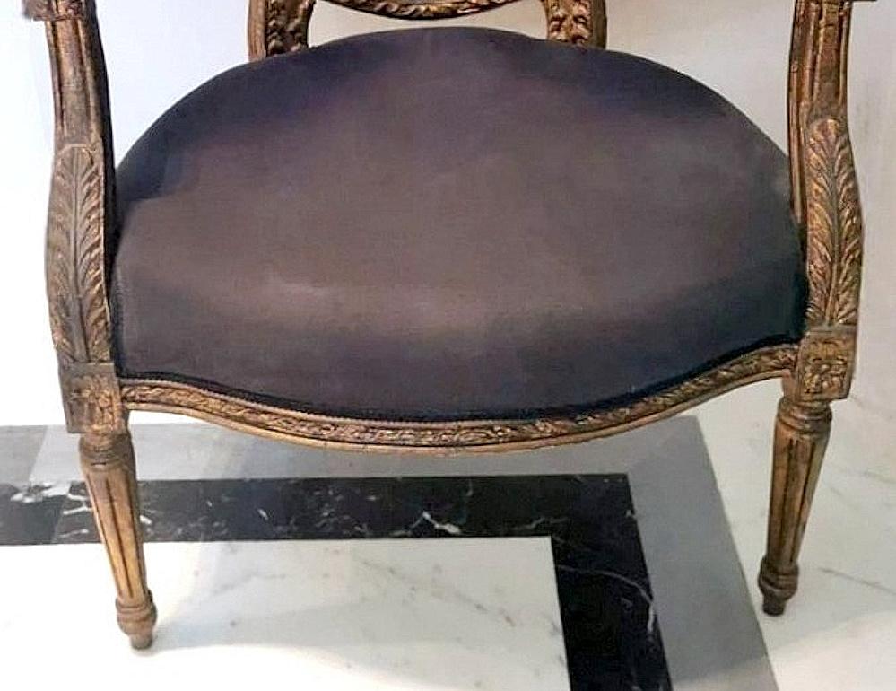 Louis XVI Style French Chair With Arms And Back In Vienna Straw 12