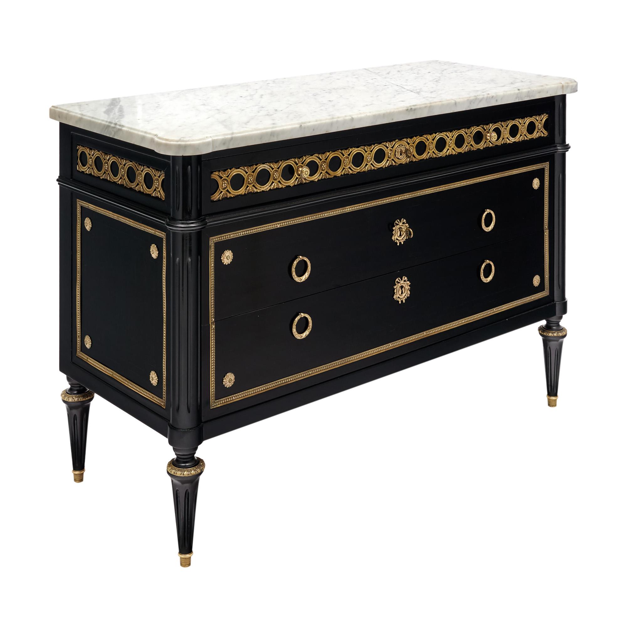 Ebonized Louis XVI Style French Chest For Sale