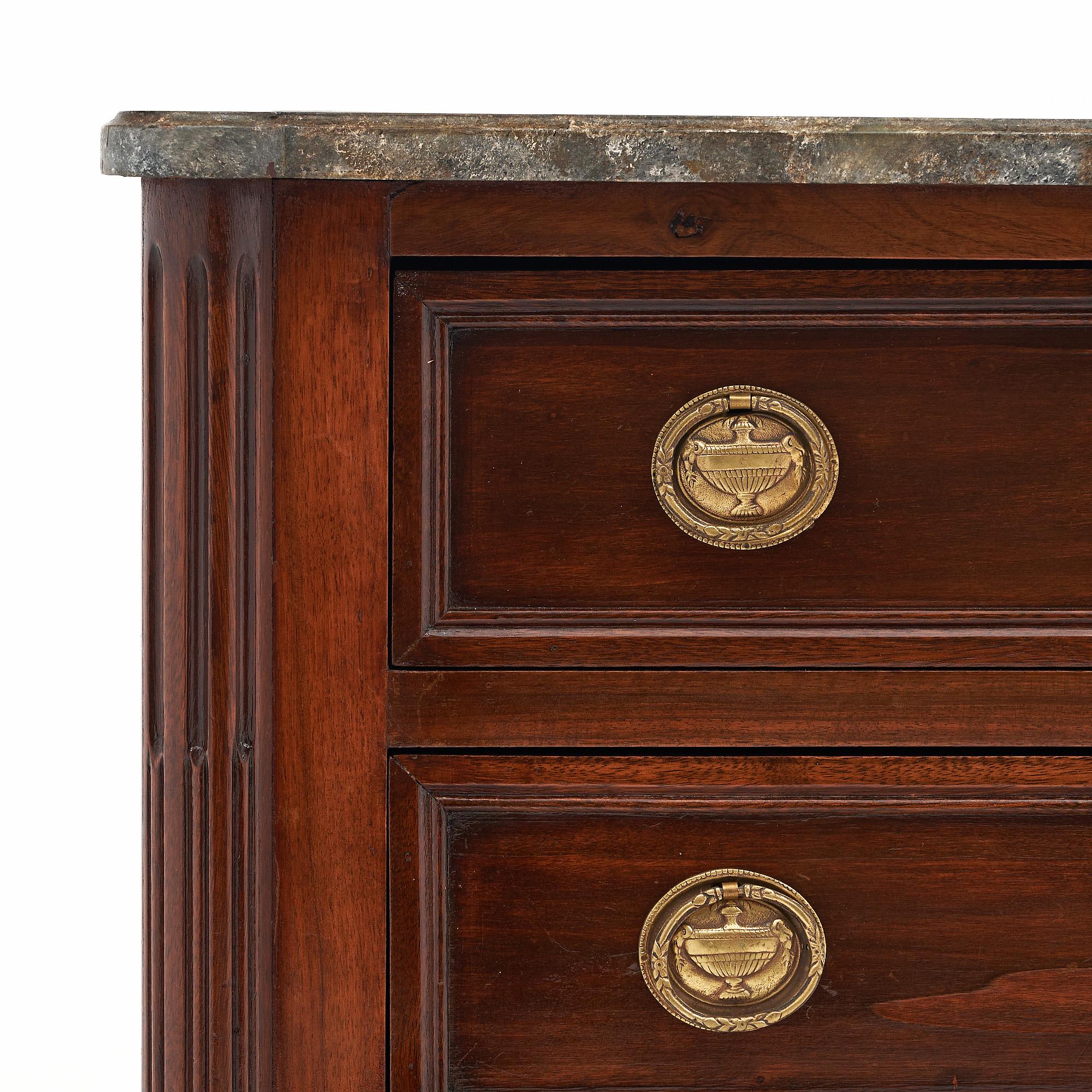 Brass Louis XVI Style French Chest of Drawers For Sale
