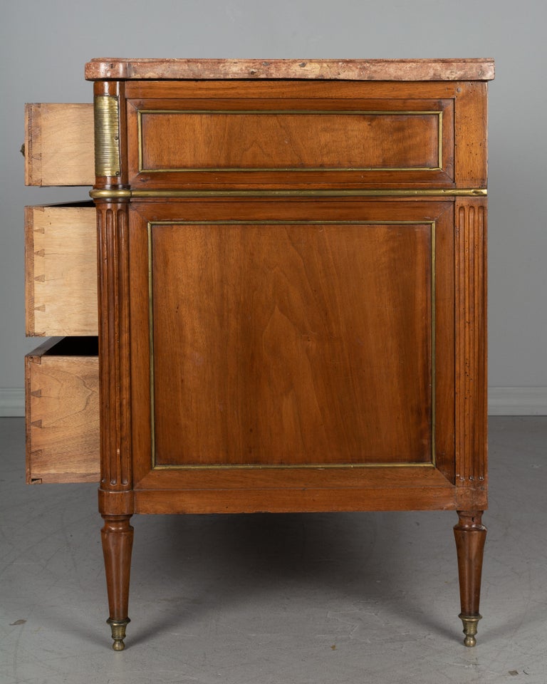 Walnut Louis XVI Style French Commode or Chest of Drawers