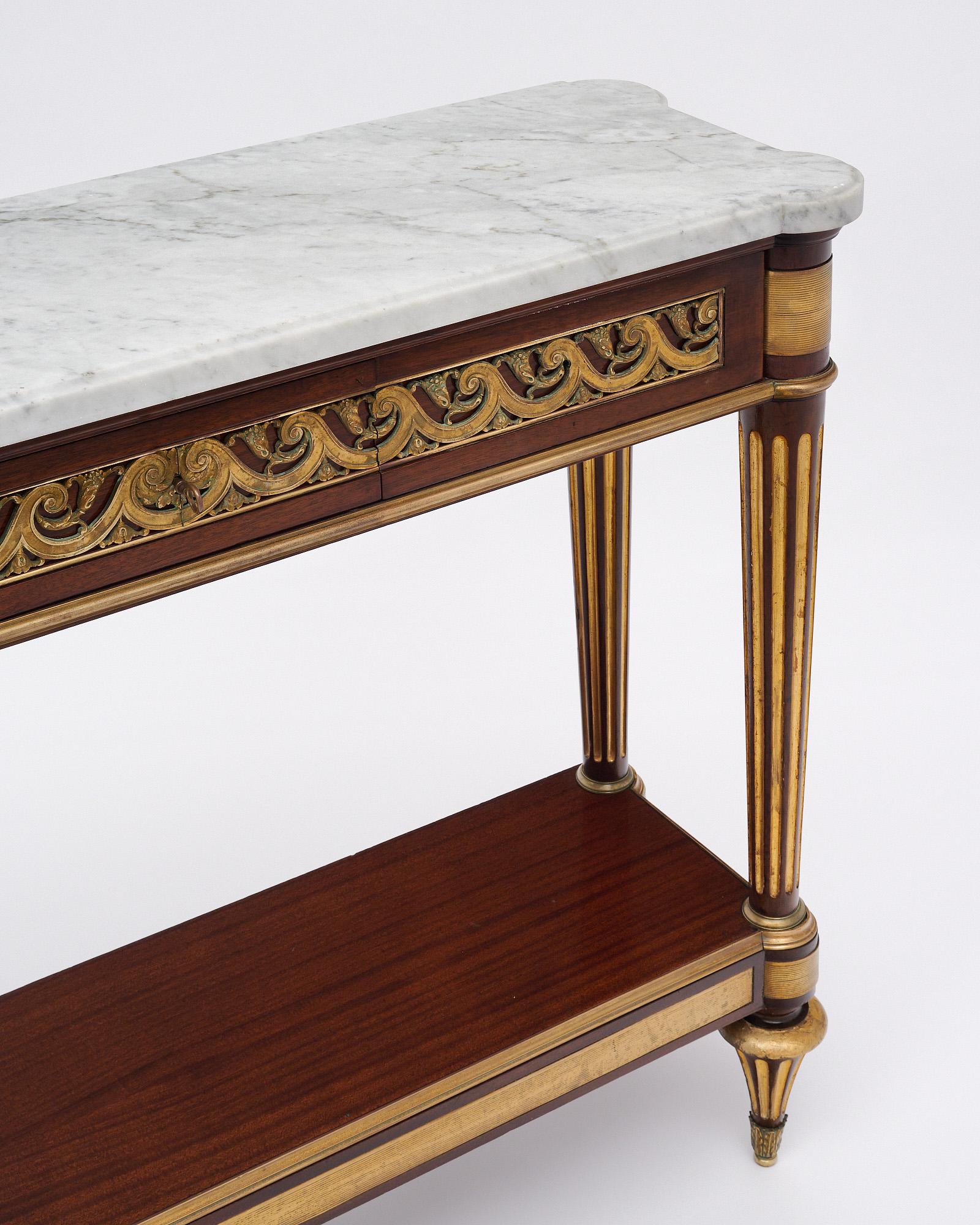 Louis XVI Style French Console Table In Good Condition For Sale In Austin, TX