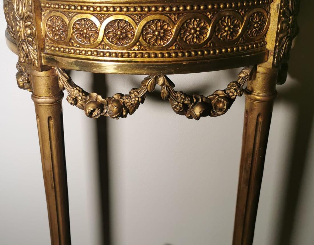 Louis XVI Style French Console Table Gilded Wood And Marble Breccia Pontificia 4