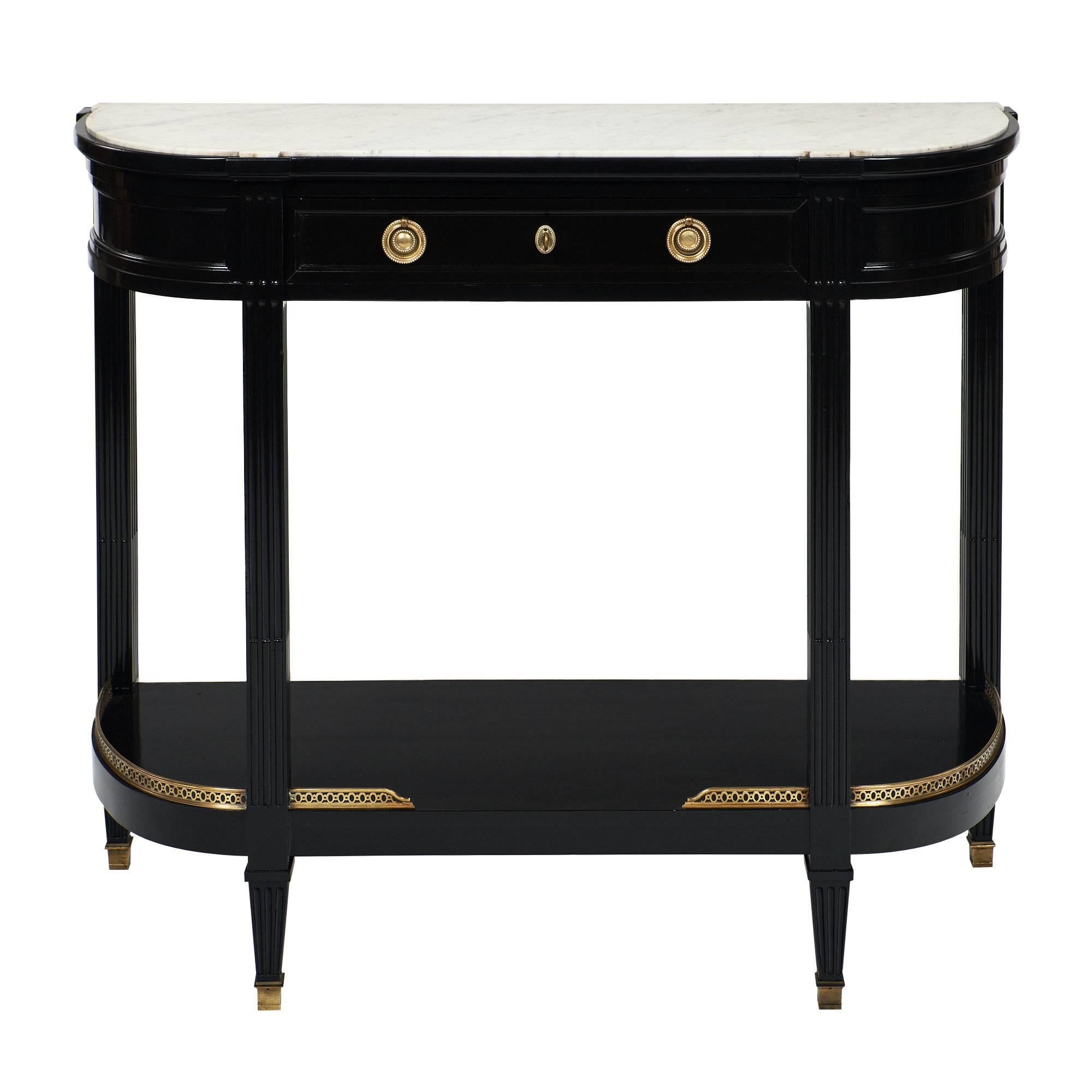 Louis XVI Style French Demilune Console
