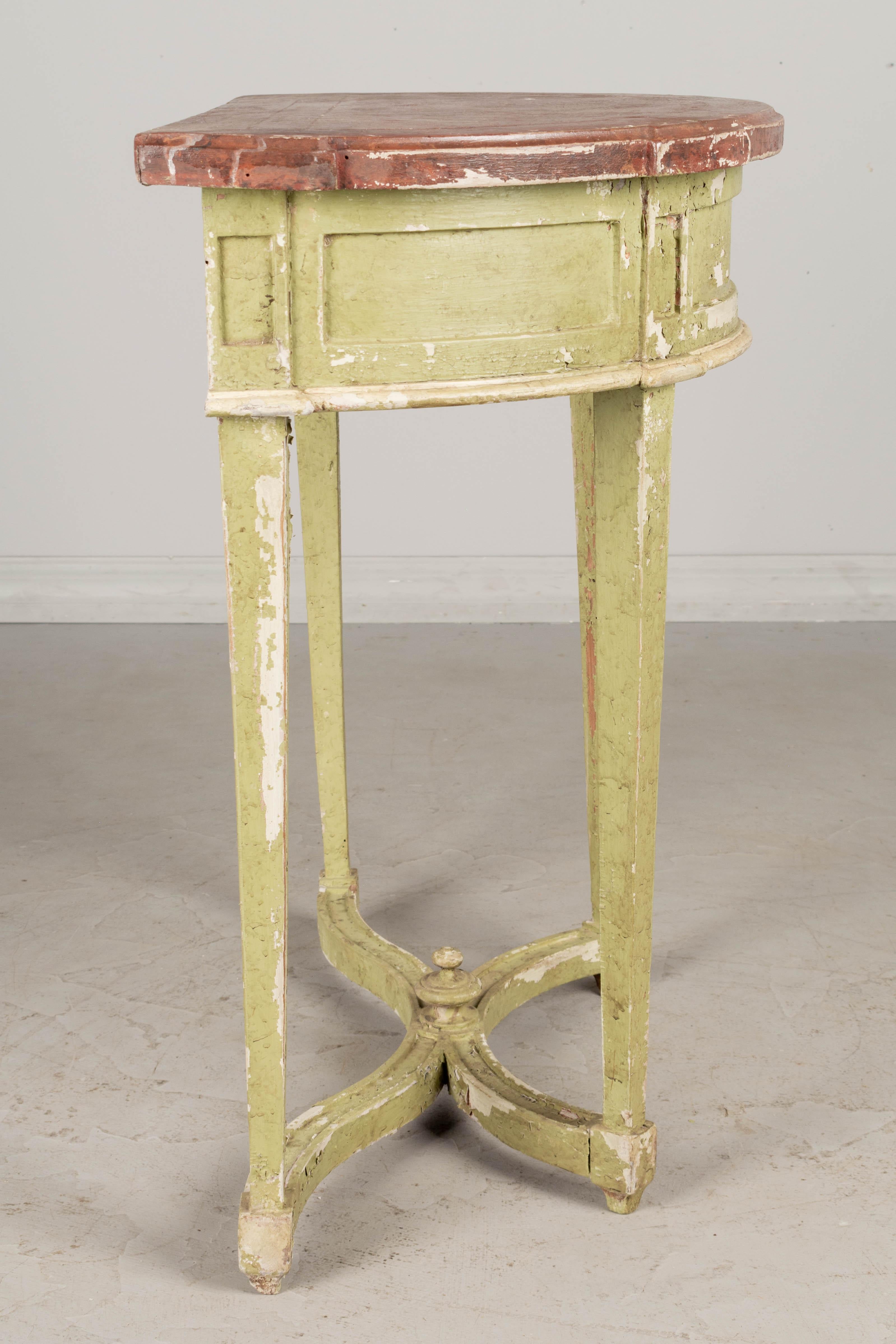 Paint Louis XVI Style French Demilune Console Table