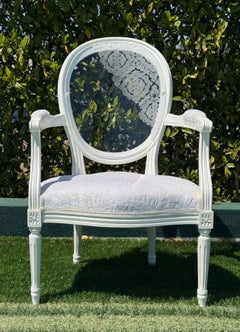 Louis XVI style French designer chairs, early 20th century