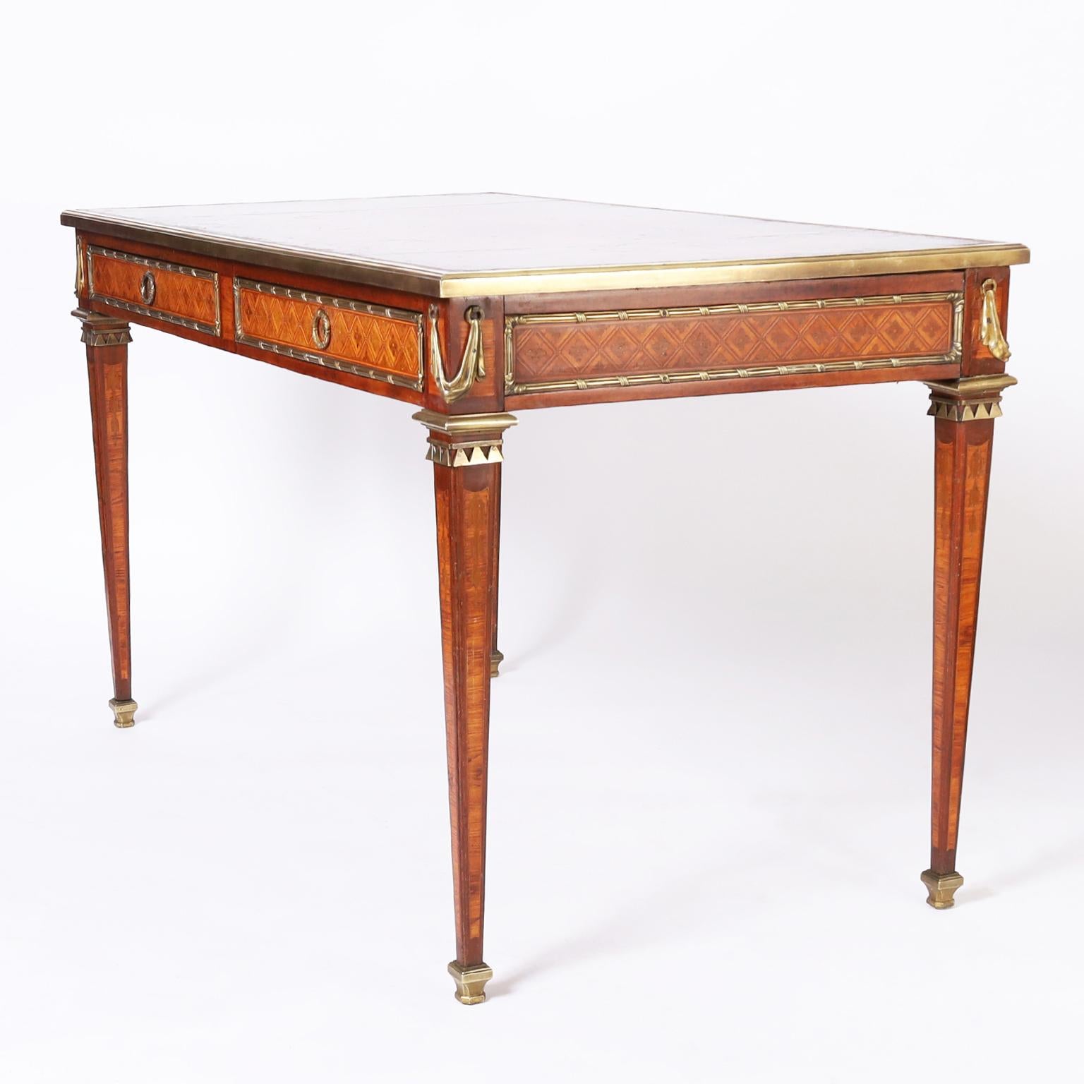 Louis XIV Louis XVI Style French Desk or Bureau Plat For Sale