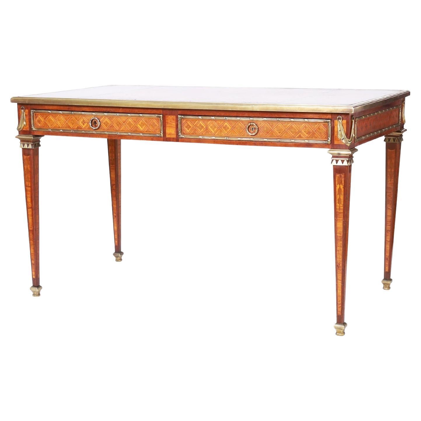 Louis XVI Style French Desk or Bureau Plat For Sale