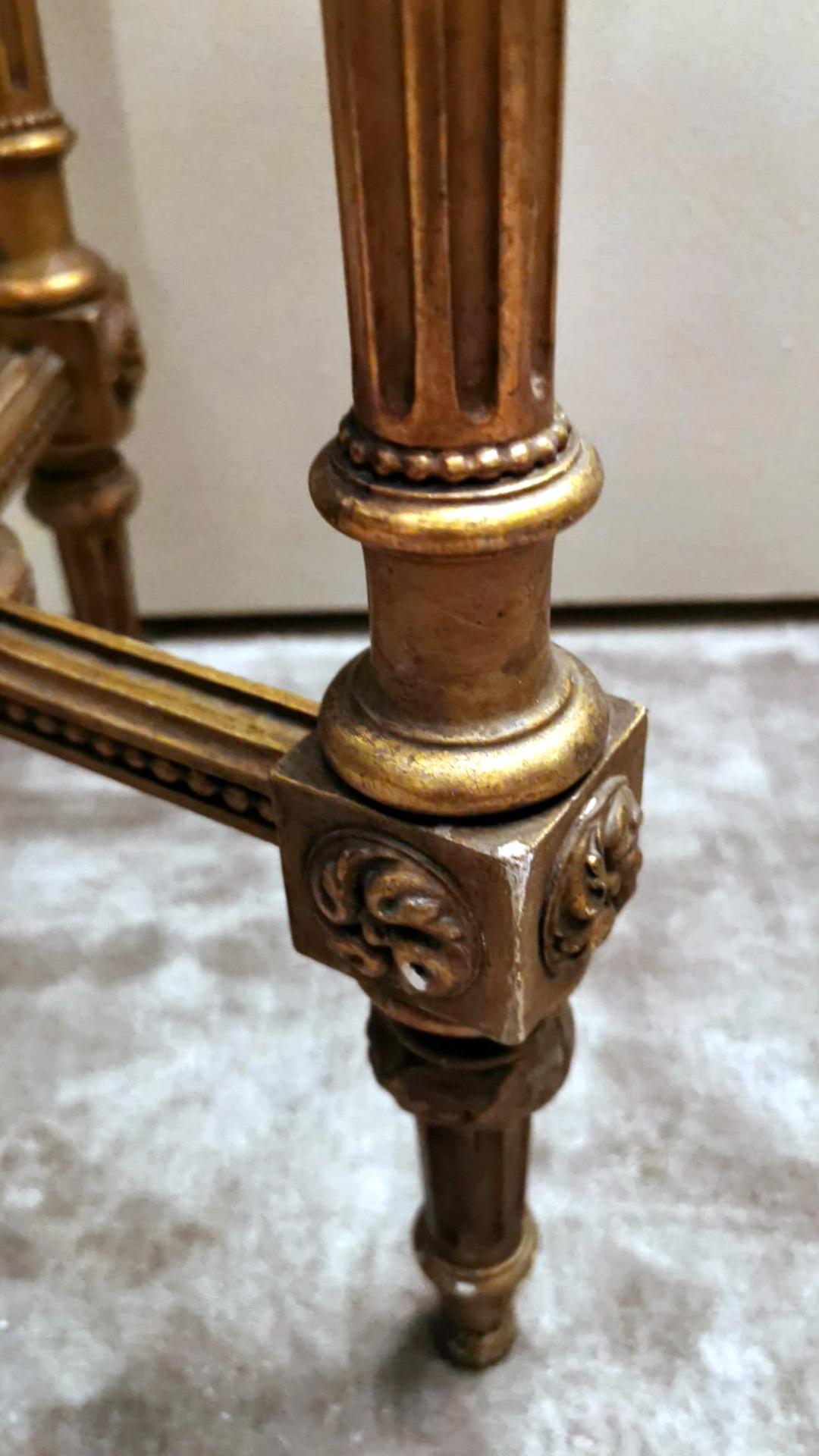 Louis XVI Style French Guèridon Gilded Wood and Carrara Marble 9