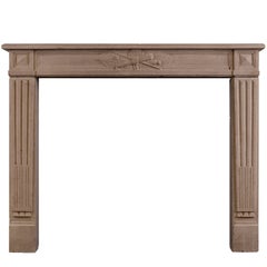 Louis XVI Style French Limestone Antique Fireplace