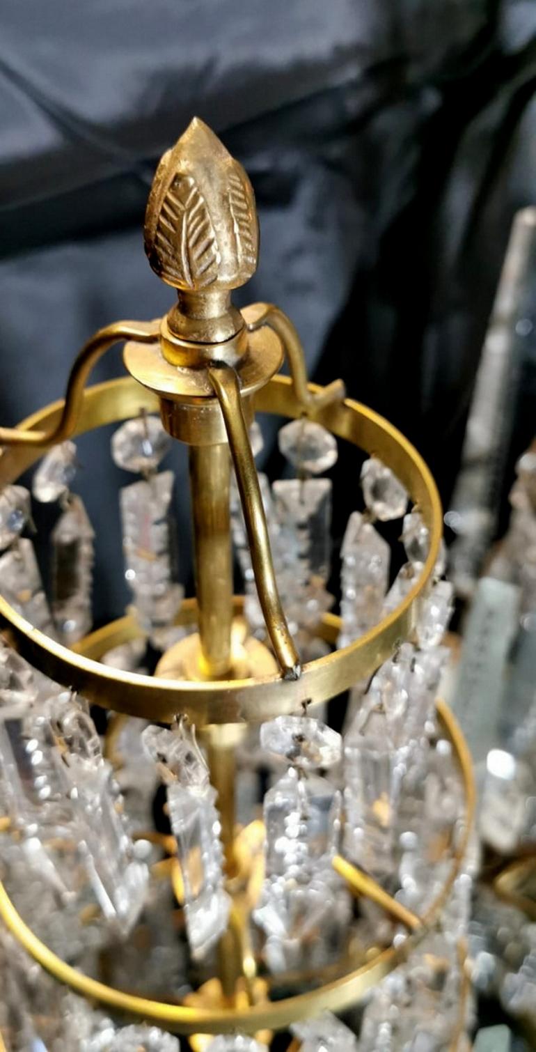 Louis XVI Stil Französisch Majestic Paar Kristall und Bronze Girandolen im Angebot 8