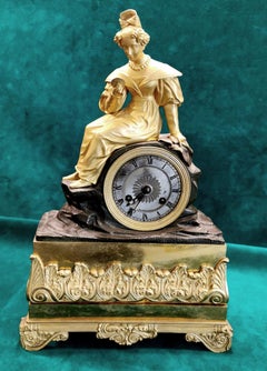 Louis XVI Style French Mantel Clock Mod. "Parigina" in Gilded Bronze