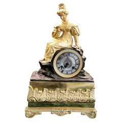 Louis XVI Style French Mantel Clock Mod. "Parigina" in Gilded Bronze