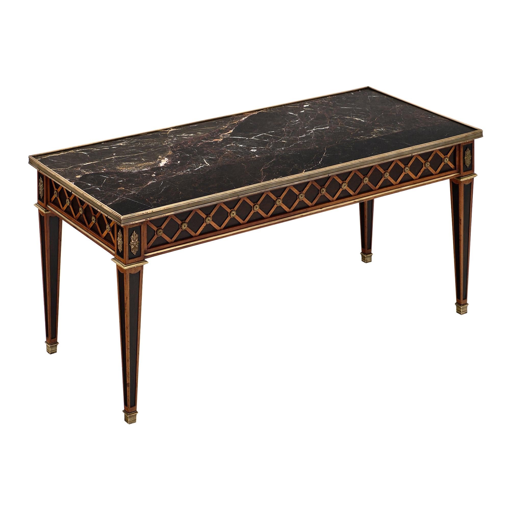 Louis XVI Style French Marble-Topped Coffee Table