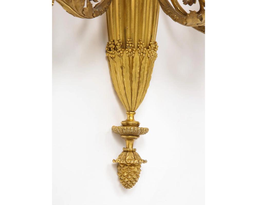 Louis XVI Style French Ormolu Bronze Wall Appliques, Sconces For Sale 1