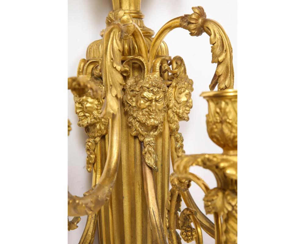 Louis XVI Style French Ormolu Bronze Wall Appliques, Sconces For Sale 2