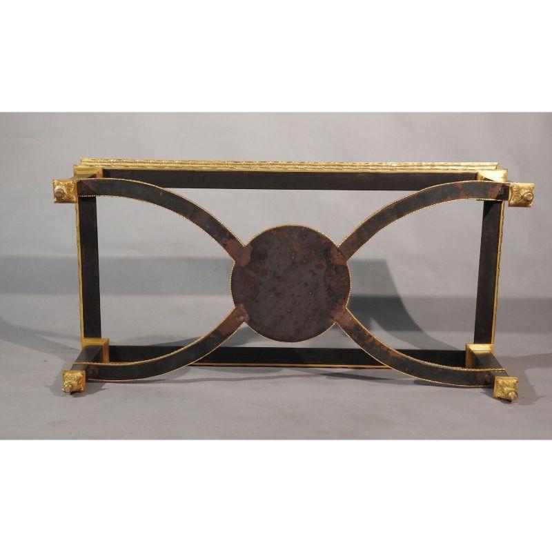 American Louis XVI Style French Ormolu-Mounted Steel Coffee Table