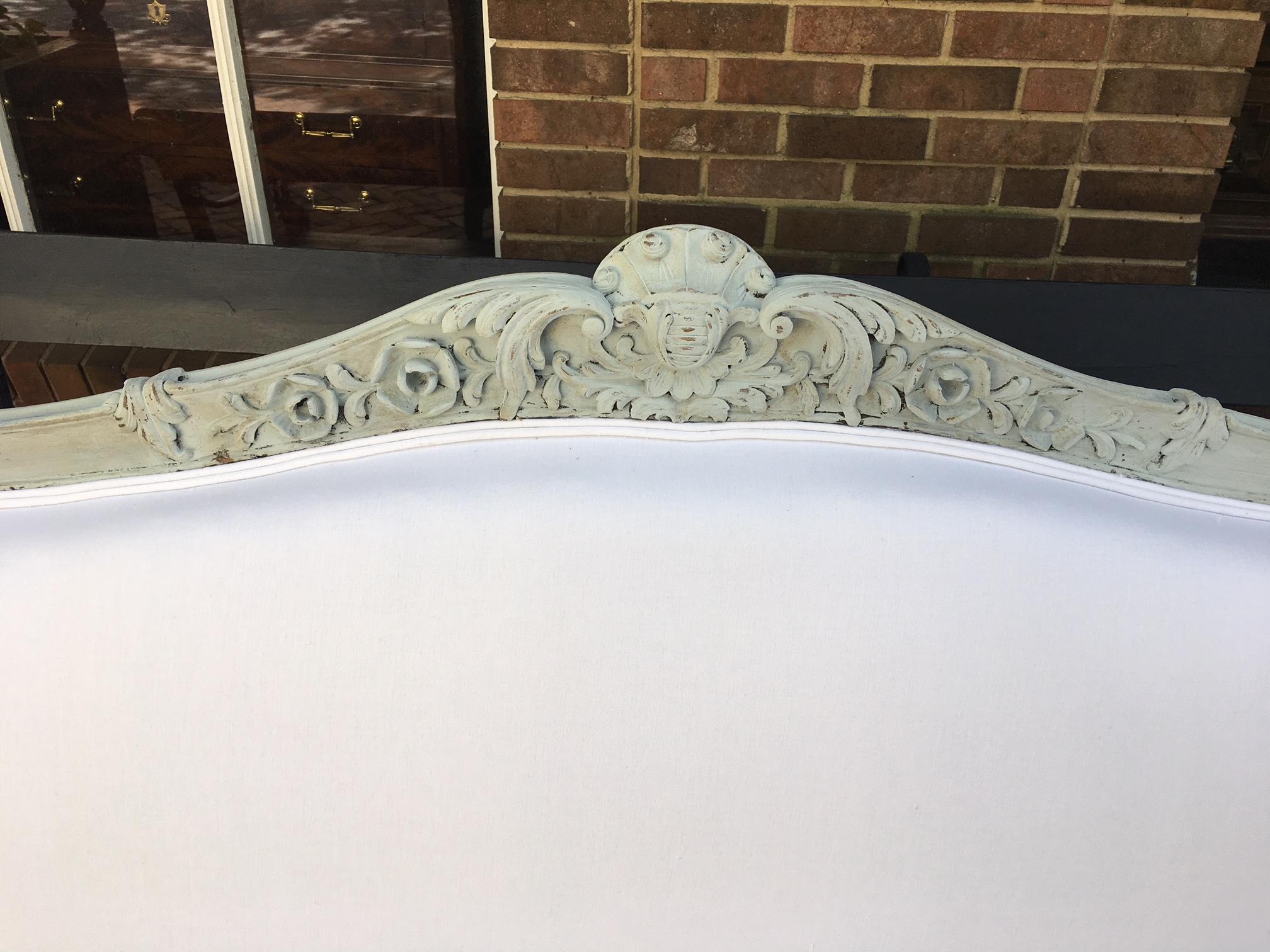 Louis XVI Style French Painted Wood Upholstered Settee or Sofa, 19th Century 8