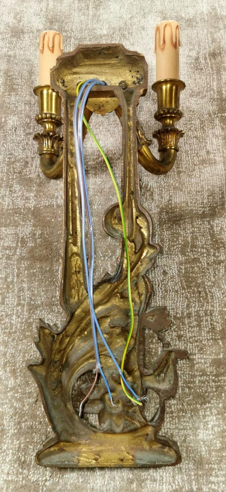 Louis XVI Style French Pair of Appliques in Gilded Bronze 5