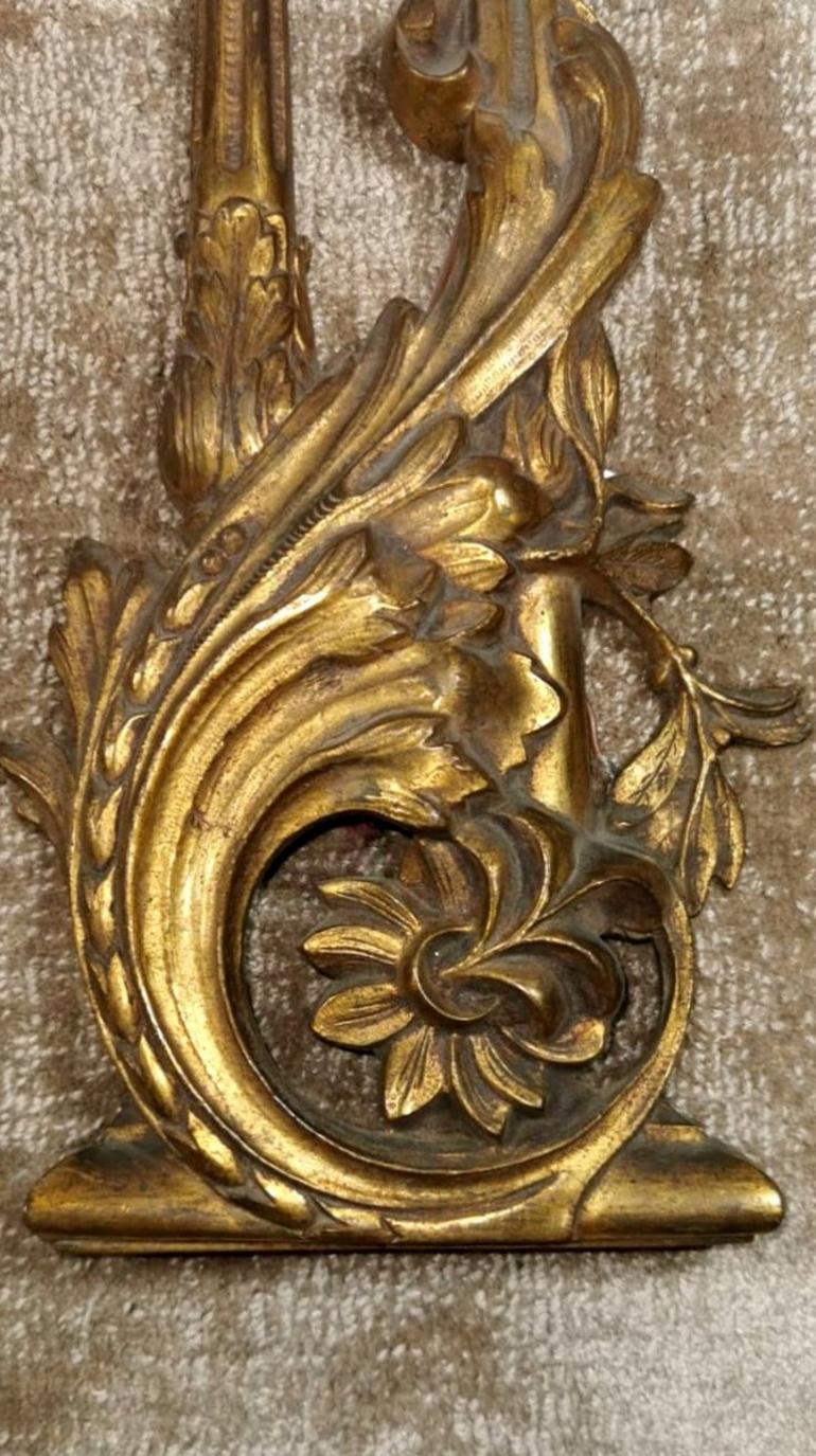 19th Century Louis XVI Style French Pair of Appliques in Gilded Bronze