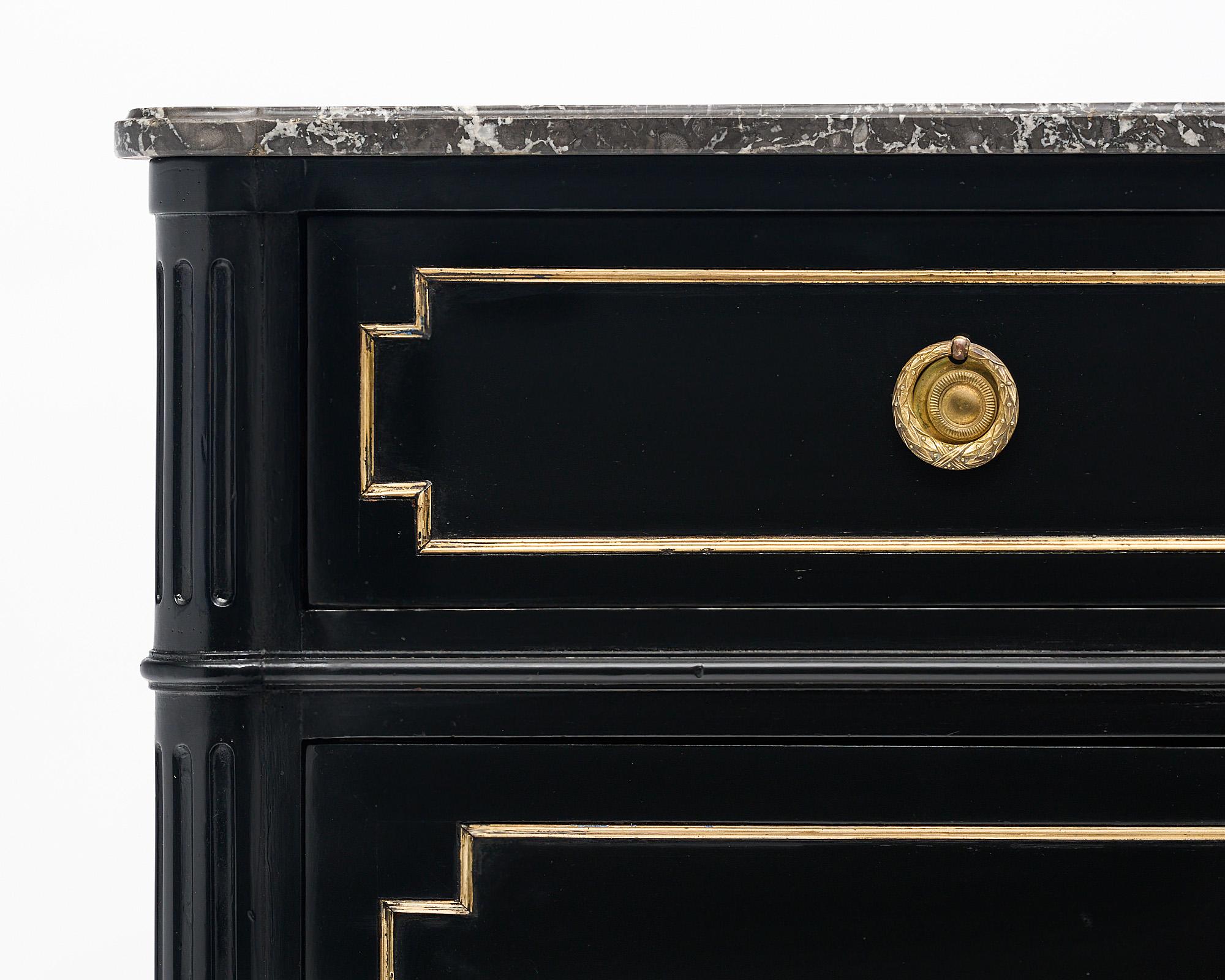 Brass Louis XVI Style French Scriban Chest For Sale