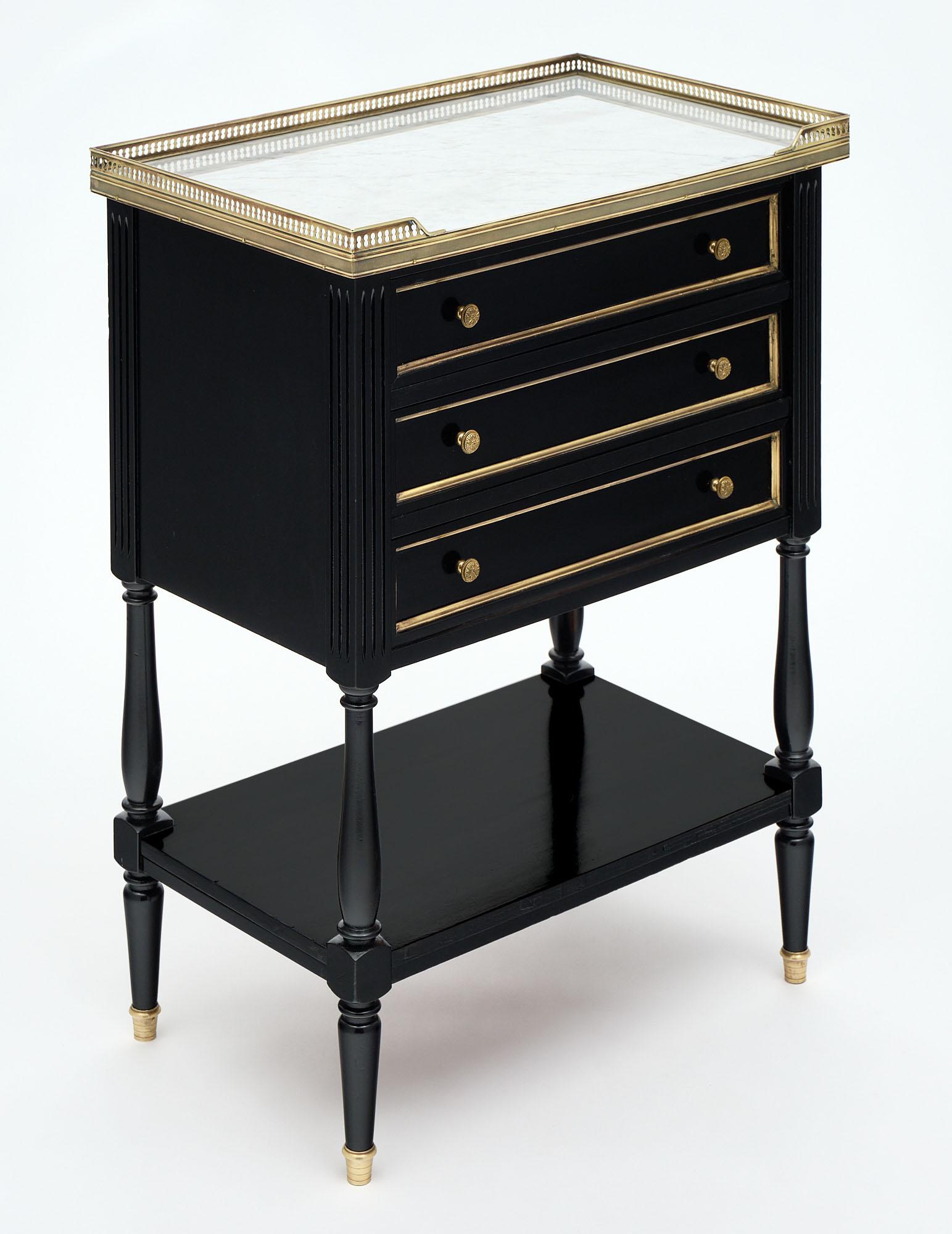 Ebonized Louis XVI Style French Side Table