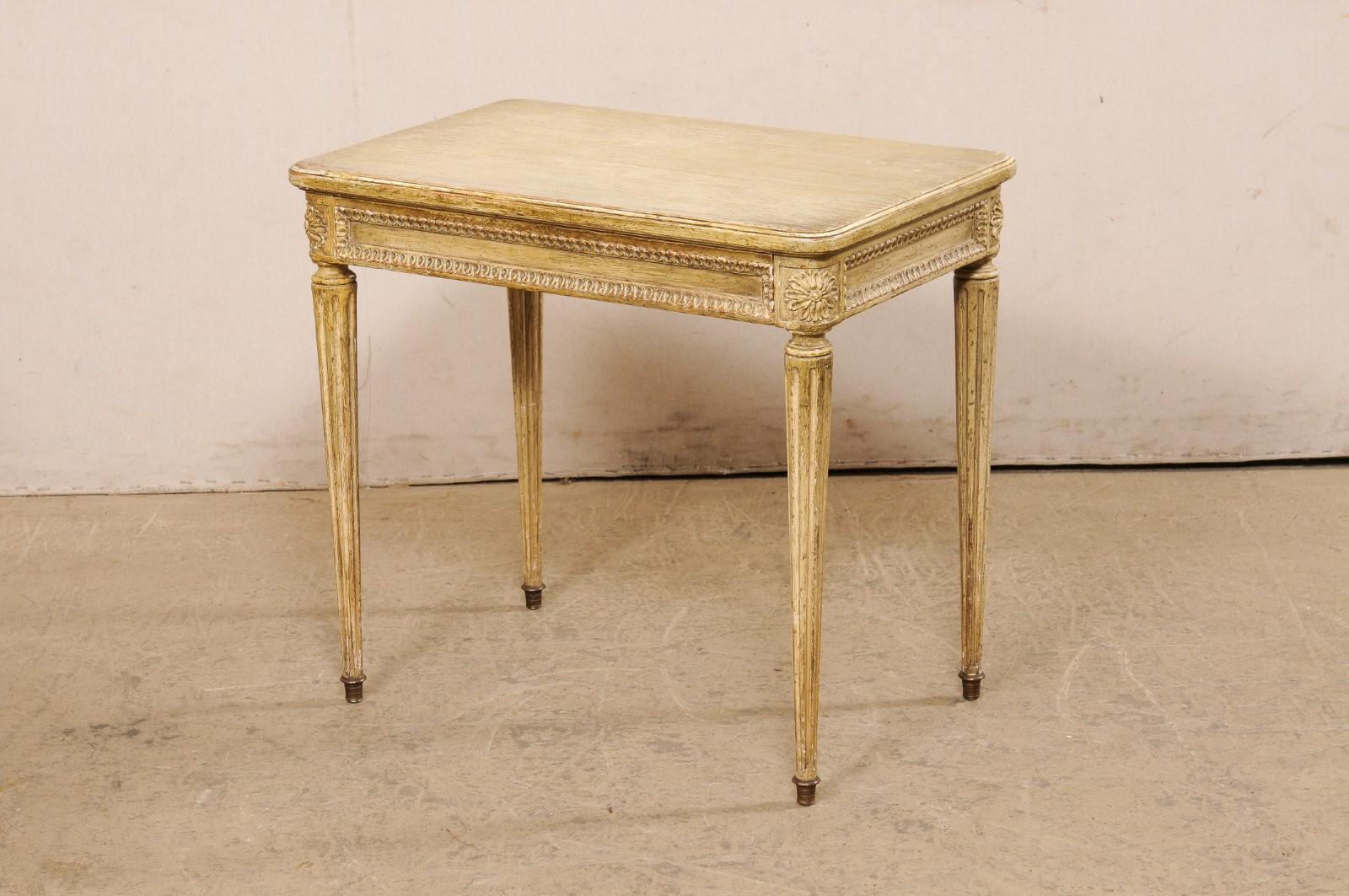 Louis XVI Style French Side Table with its Original Painted Finish Early 20th C. For Sale 6