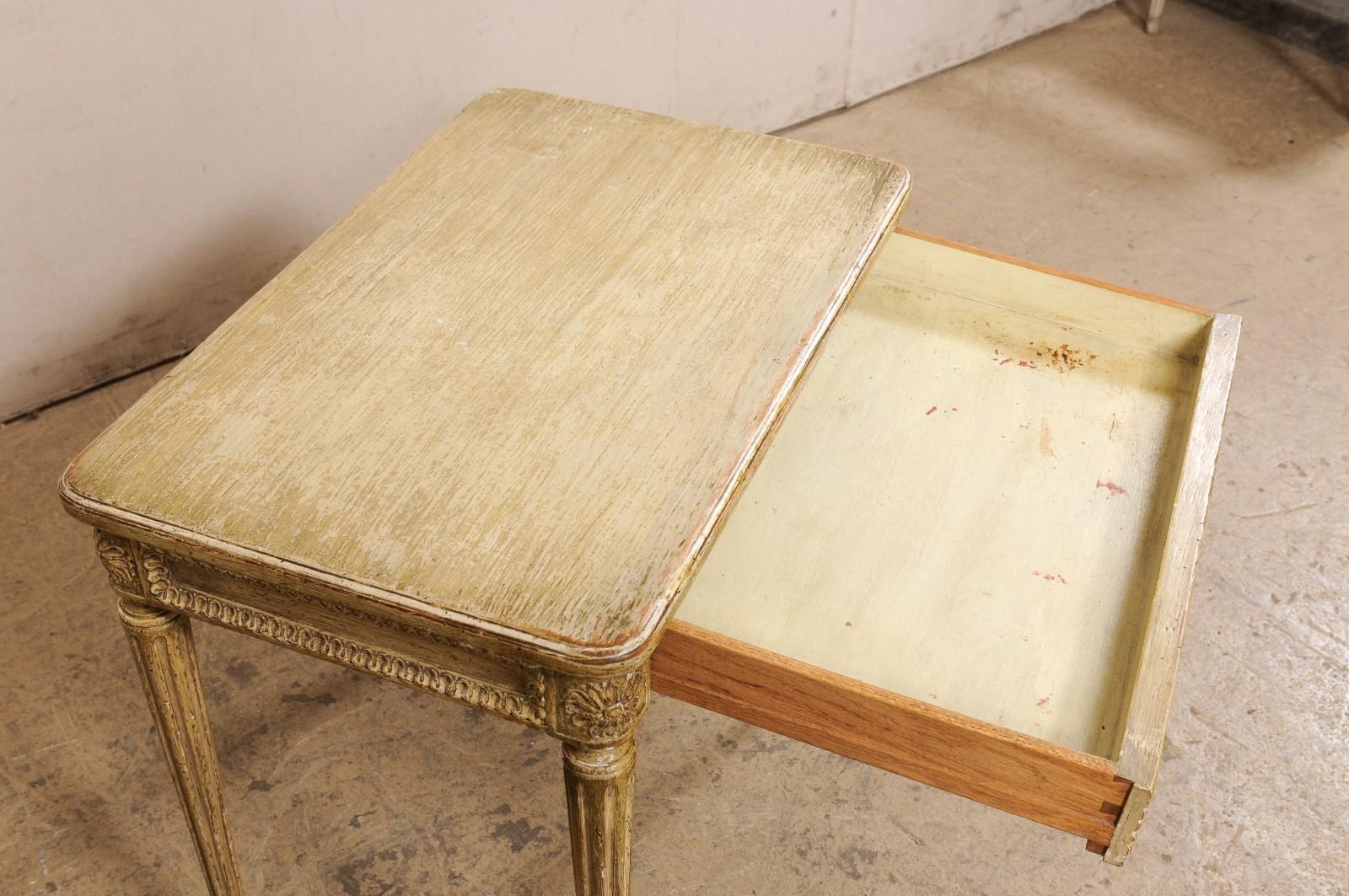 Wood Louis XVI Style French Side Table with its Original Painted Finish Early 20th C. For Sale
