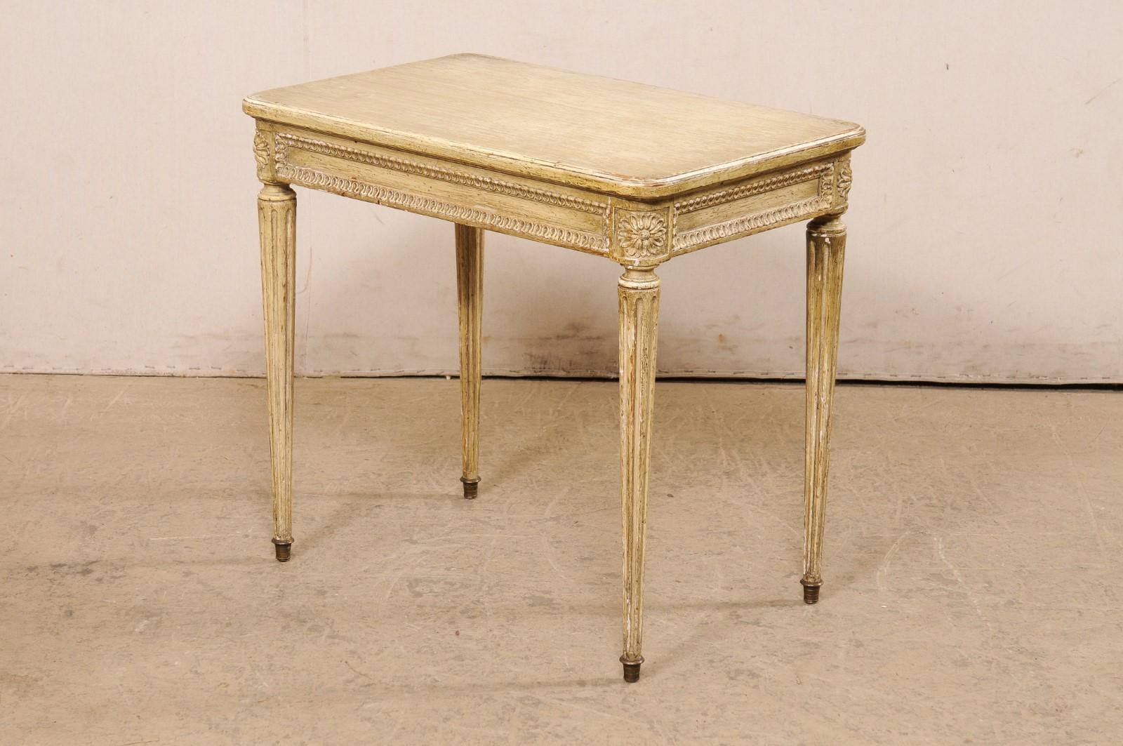 Louis XVI Style French Side Table with its Original Painted Finish Early 20th C. For Sale 2