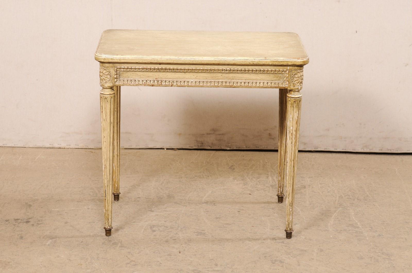 Louis XVI Style French Side Table with its Original Painted Finish Early 20th C. For Sale 3