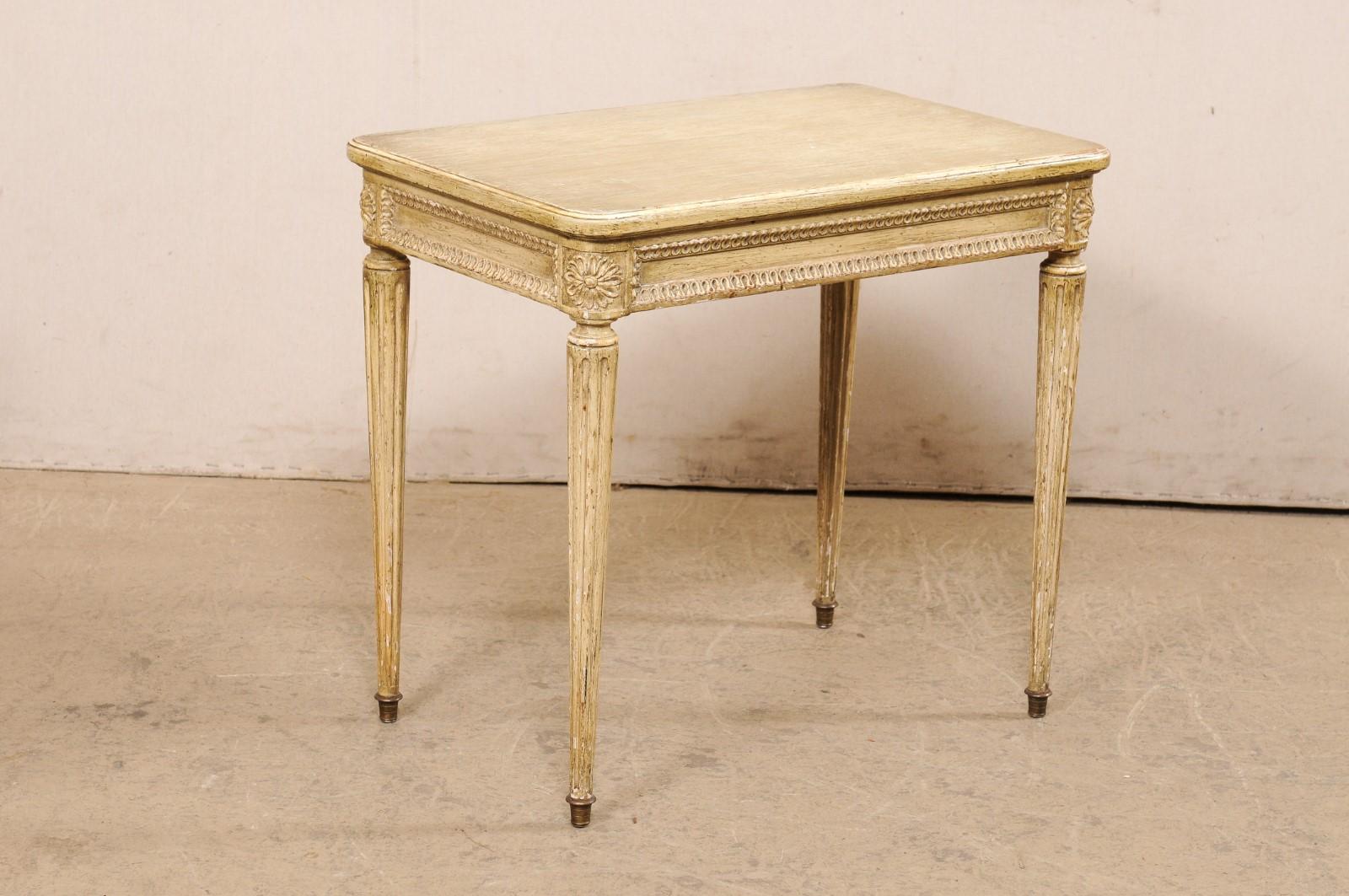 Louis XVI Style French Side Table with its Original Painted Finish Early 20th C. For Sale 4