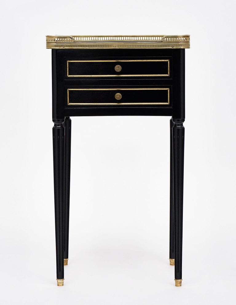Brass Louis XVI Style French Side Tables