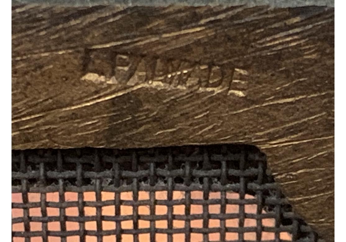 Pare-feu de cheminée en bronze de style français Louis XVI 3